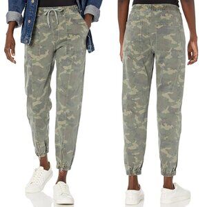 Hudson Women's Utility Jogger With Zip Hem Green Camo Print Size M